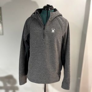 Spyder Grey and black hooded quarter zip Men’s Size Large